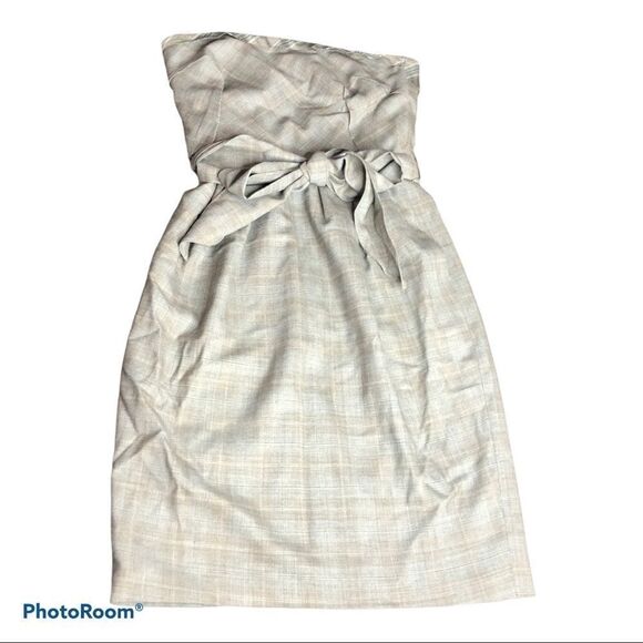 Lida Baday Wool Plaid Strapless Dress Size 4 Academia Business Casual Office 4 - Picture 9 of 14